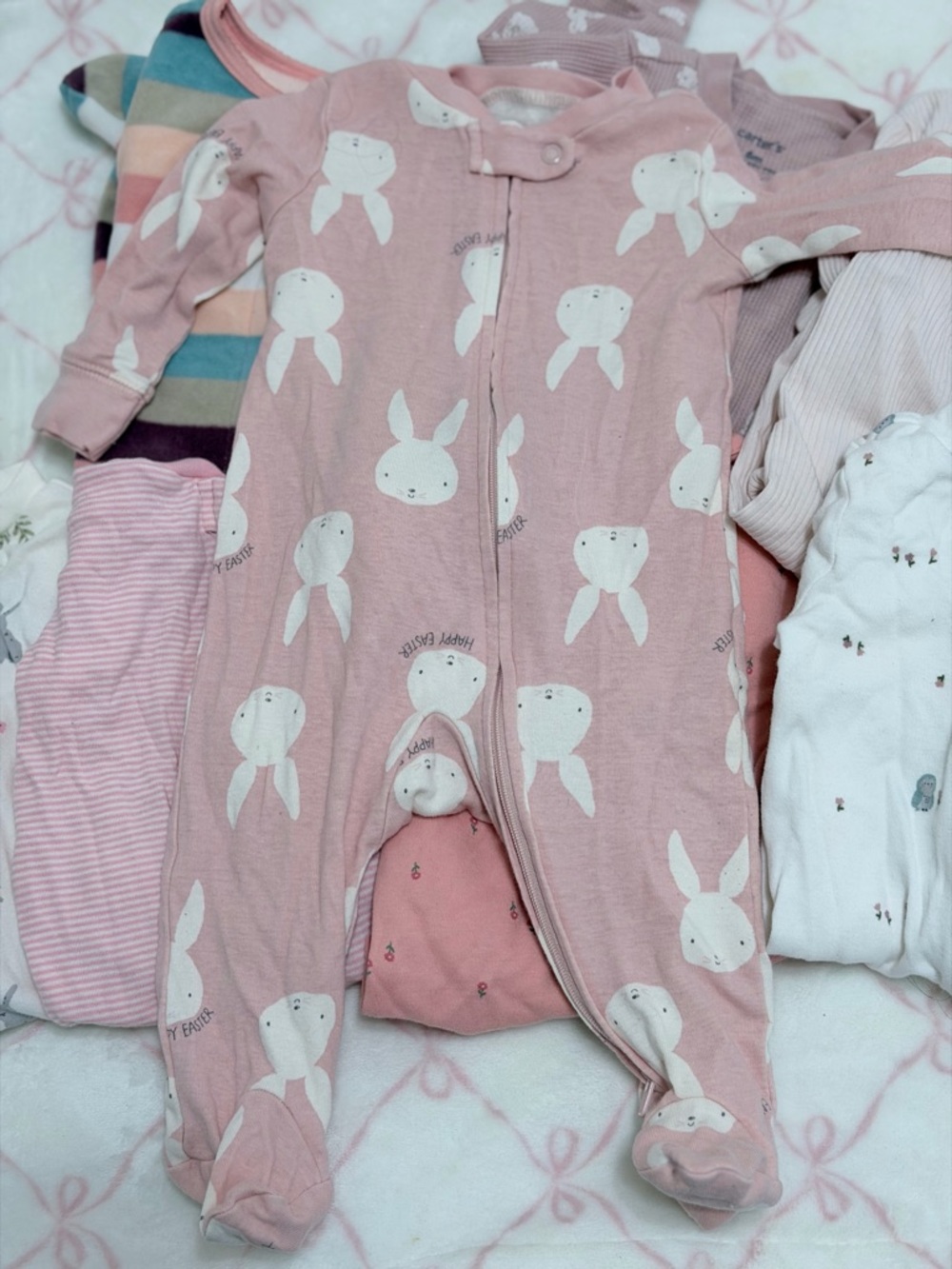Lot of baby girl sleepers